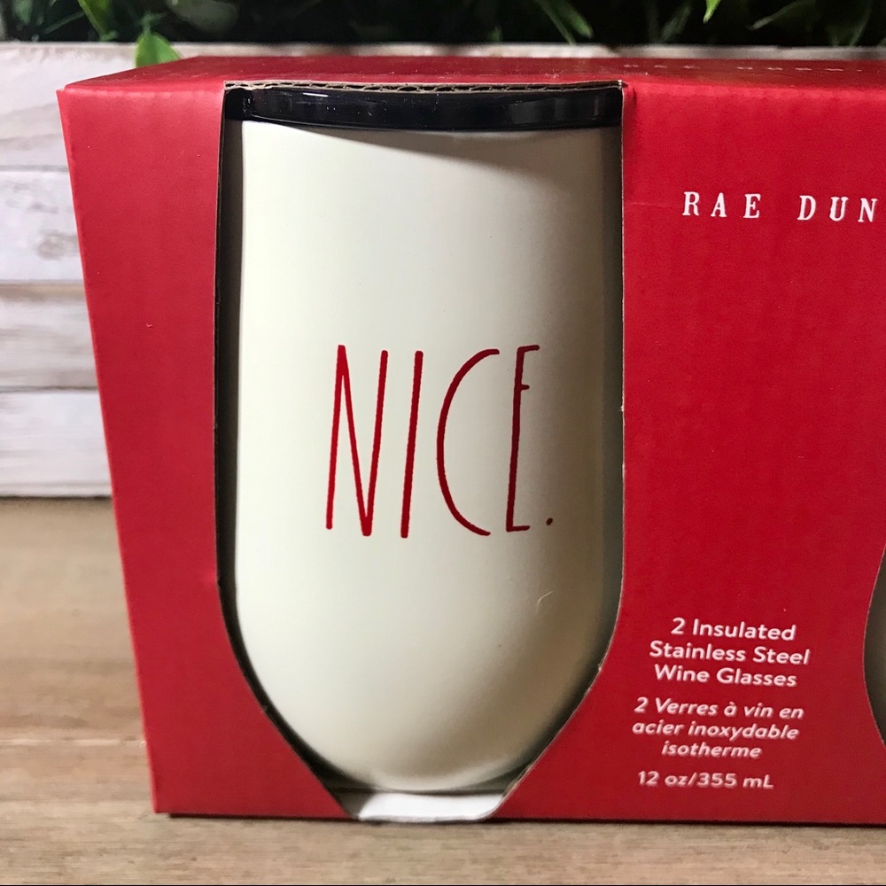 Rae Dunn Wine Tumblers Nice & Naughty - Picture 2 of 4
